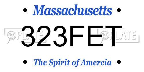 323FET Massachusetts License Plate