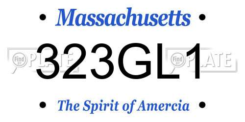 323GL1 Massachusetts License Plate