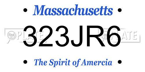 323JR6 Massachusetts License Plate