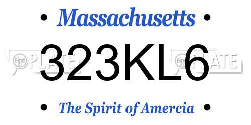 323KL6 Massachusetts License Plate
