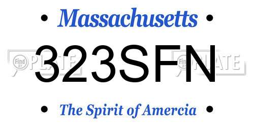 323SFN Massachusetts License Plate