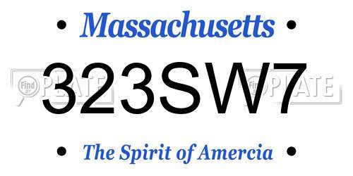 323SW7 Massachusetts License Plate