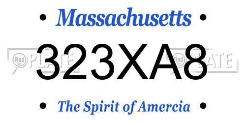 323XA8 Massachusetts License Plate