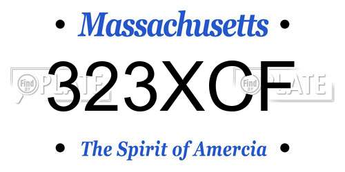 323XCF Massachusetts License Plate