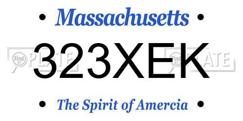 323XEK Massachusetts License Plate