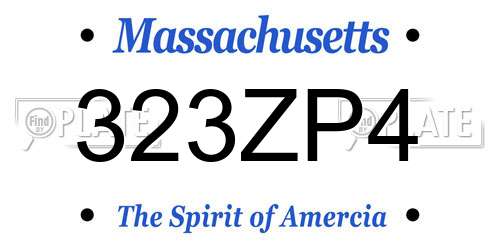 323ZP4 Massachusetts License Plate