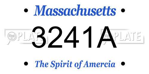 3241A Massachusetts License Plate