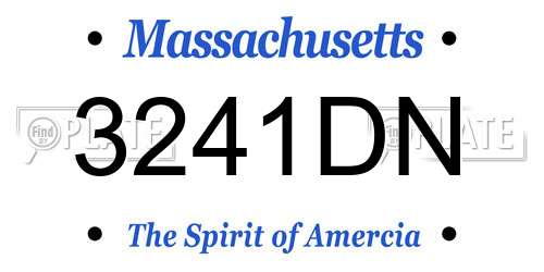 3241DN Massachusetts License Plate
