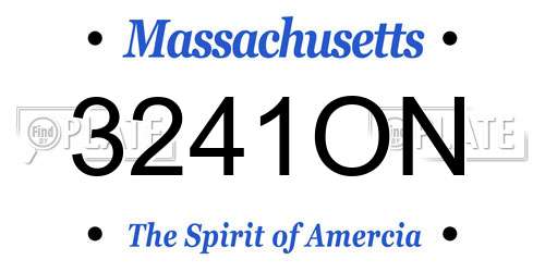 3241ON Massachusetts License Plate