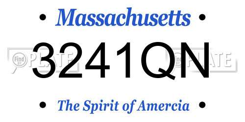 3241QN Massachusetts License Plate