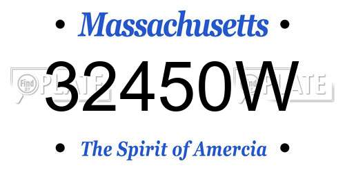 32450W Massachusetts License Plate