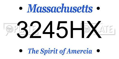 3245HX Massachusetts License Plate