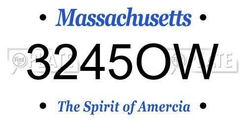 3245OW Massachusetts License Plate