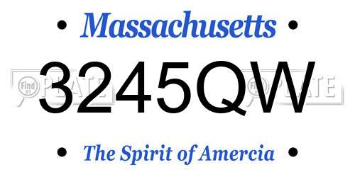 3245QW Massachusetts License Plate