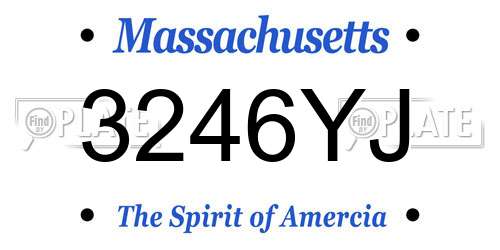 3246YJ Massachusetts License Plate