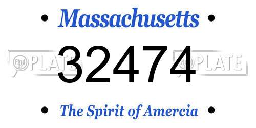 32474 Massachusetts License Plate