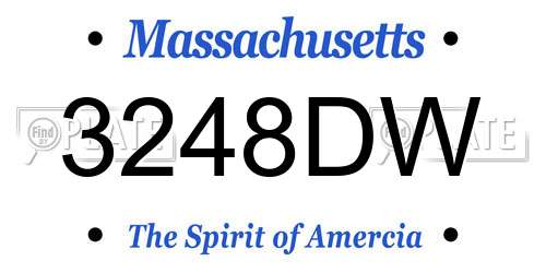 3248DW Massachusetts License Plate