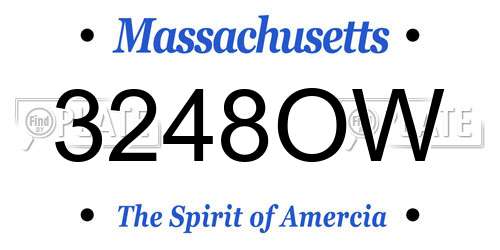 3248OW Massachusetts License Plate