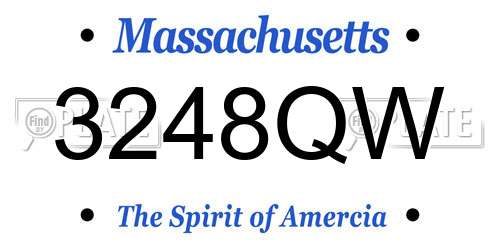 3248QW Massachusetts License Plate