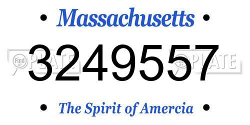 3249557 Massachusetts License Plate