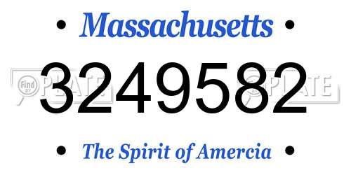3249582 Massachusetts License Plate