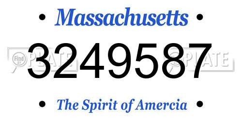 3249587 Massachusetts License Plate