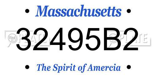32495B2 Massachusetts License Plate