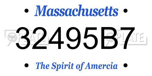 32495B7 Massachusetts License Plate