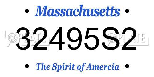 32495S2 Massachusetts License Plate