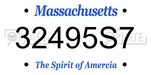 32495S7 Massachusetts License Plate
