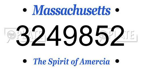 3249852 Massachusetts License Plate