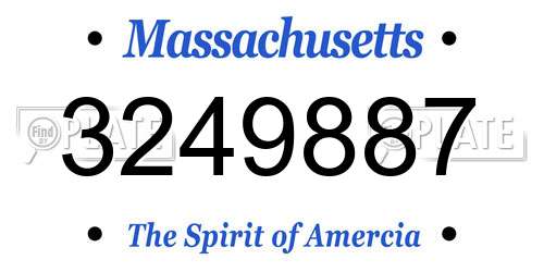 3249887 Massachusetts License Plate