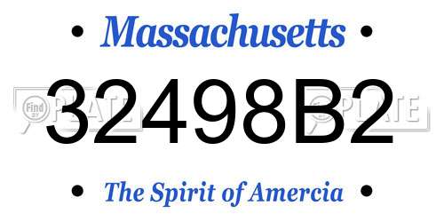 32498B2 Massachusetts License Plate