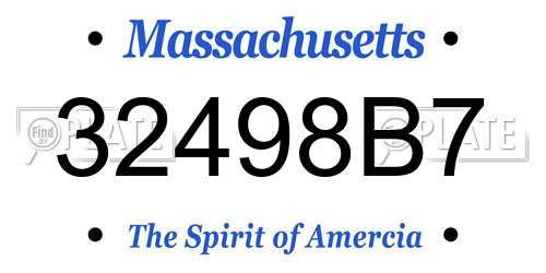 32498B7 Massachusetts License Plate