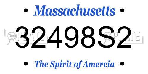 32498S2 Massachusetts License Plate