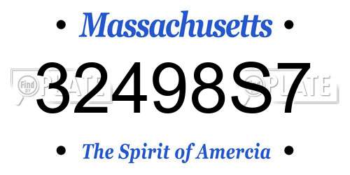32498S7 Massachusetts License Plate