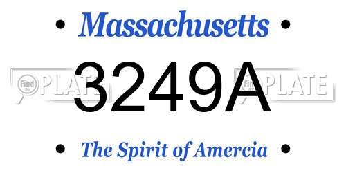 3249A Massachusetts License Plate