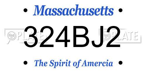 324BJ2 Massachusetts License Plate