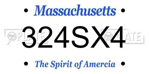 324SX4 Massachusetts License Plate