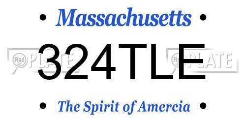 324TLE Massachusetts License Plate