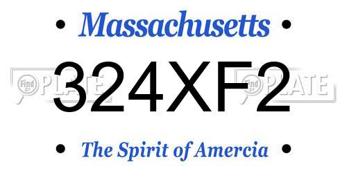 324XF2 Massachusetts License Plate