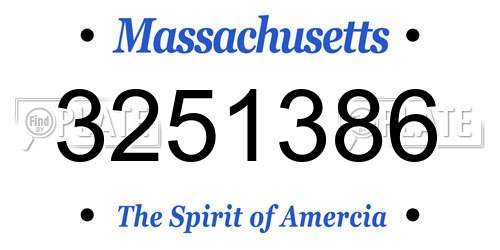 3251386 Massachusetts License Plate
