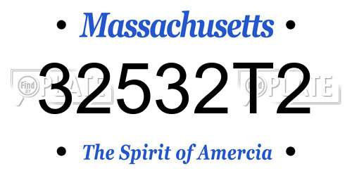 32532T2 Massachusetts License Plate