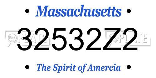 32532Z2 Massachusetts License Plate