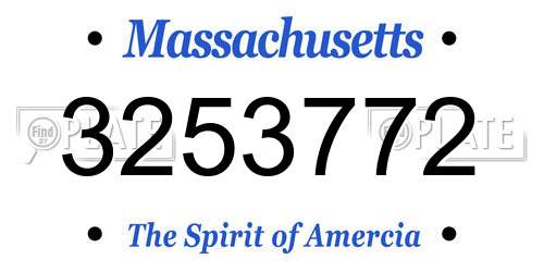 3253772 Massachusetts License Plate