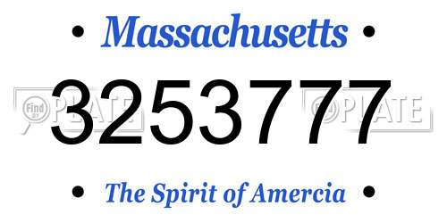 3253777 Massachusetts License Plate