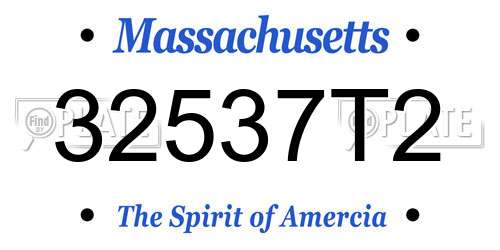 32537T2 Massachusetts License Plate