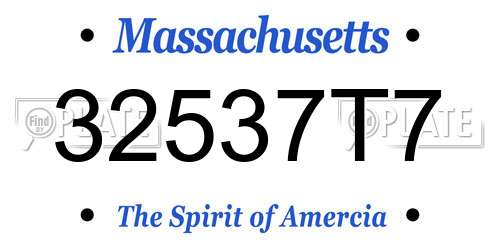 32537T7 Massachusetts License Plate