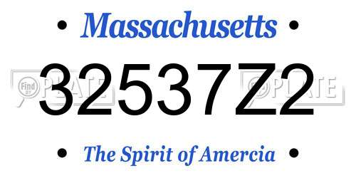 32537Z2 Massachusetts License Plate