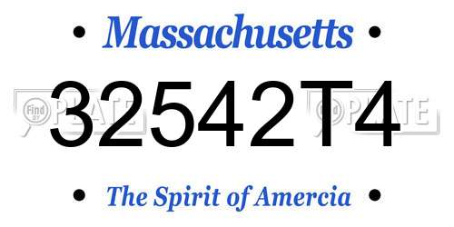 32542T4 Massachusetts License Plate